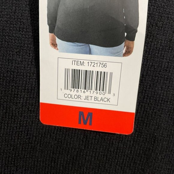 NEW Lucky Brand Womens M V-Neck Sweater Jet Black Cotton Lightweight - Picture 7 of 8